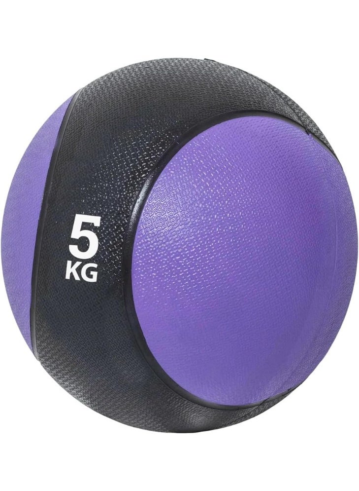 Rubber medicine ball for rehabilitation and fitness - random colors - 5 kg